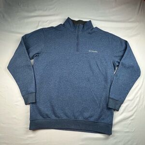 Columbia Men's Heather Navy Quarter-Zip Sweater